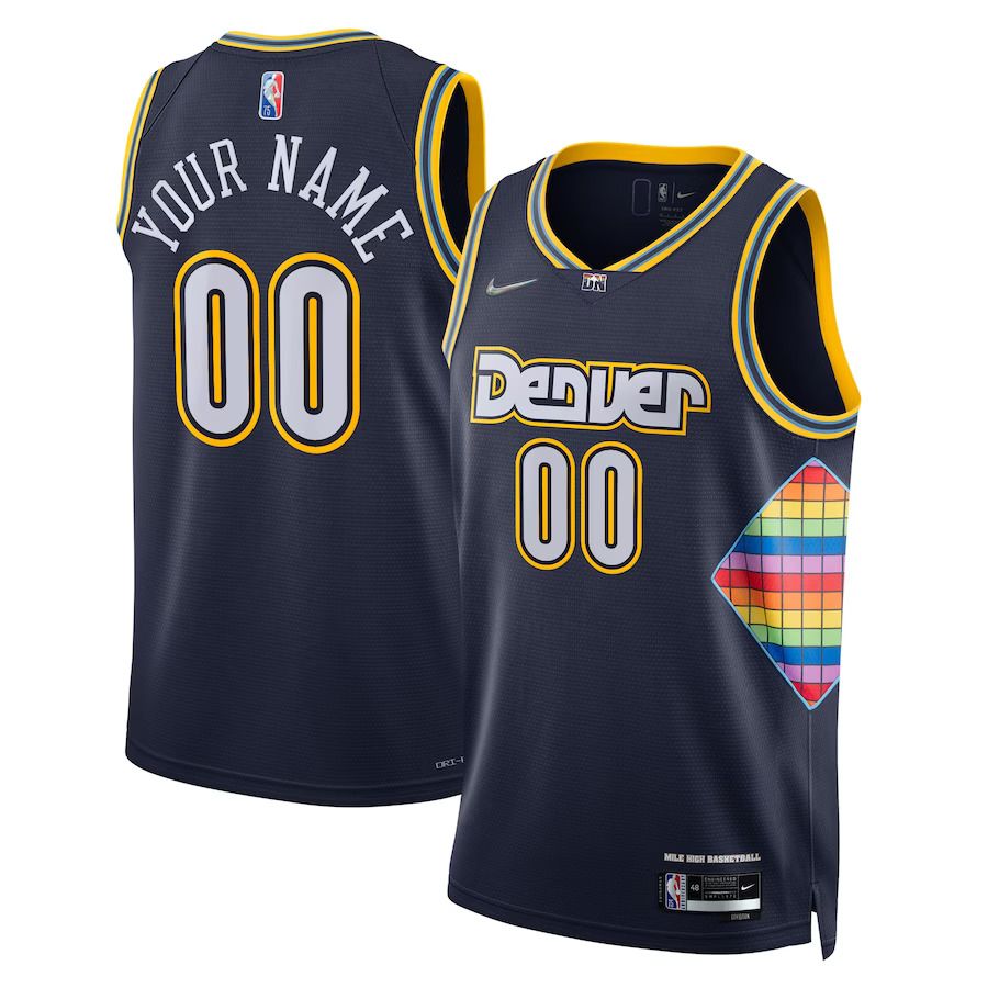 Men Denver Nuggets Nike Navy City Edition Swingman Custom NBA Jersey->customized nba jersey->Custom Jersey